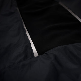 closeup view of the back airBEAM panel of the ciele athletics VNTJacket lightweight running jacket for men in shadowcast color, when reflective
