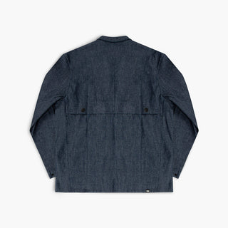 back view of ciele athletics CCJacket unisex running jacket from the Lifestyle Edition collection, in denim indigo color