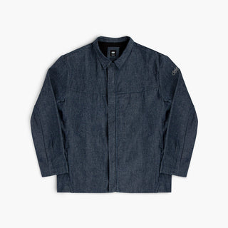 front view of ciele athletics CCJacket unisex running jacket from the Lifestyle Edition collection, in denim indigo color