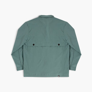 back view of ciele athletics CCJacket unisex running jacket from the Lifestyle Edition collection, in silver pine color