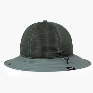 back view of the ciele athletics TRLBucket unisex running bucket hat in silver pine color