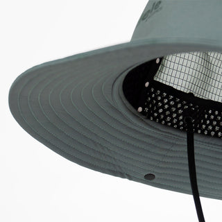 underbrim view of the ciele athletics TRLBucket unisex running bucket hat in silver pine color