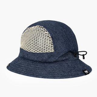 back view of ciele athletics GOBucket unisex running bucket hat from the Lifestyle Edition collection, in denim indigo color