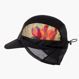 side view of ciele athletics GOCap solar unisex running hat from the Elite collection in shadowsphinx color, with the side shield unfolded