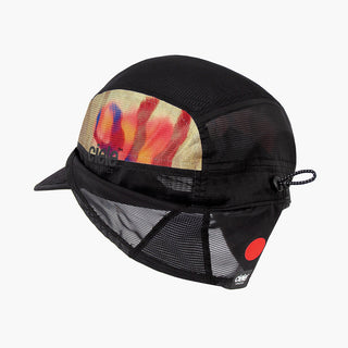 back view of ciele athletics GOCap solar unisex running hat from the Elite collection in shadowsphinx color, with the side shield unfolded