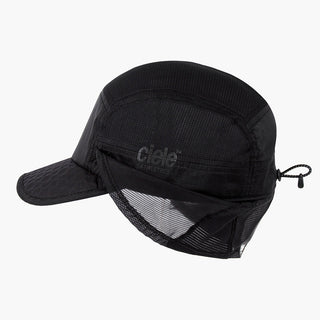 side view of ciele athletics GOCap solar unisex running hat from the Elite collection in shadowcast color, with the side shield unfolded