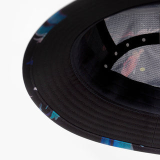 underbrim view of the ciele athletics GOBucket Comp Athletics unisex running bucket hat in the summer nights limited edition nuit color
