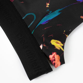 close up of the elastic band of the ciele athletics QCKBra running bra from the summer nights limited edition