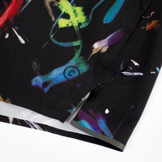 close up of the logo and reflective details of the ciele athletics ATShort 4 inch with liner short from the summer nights limited edition capsule
