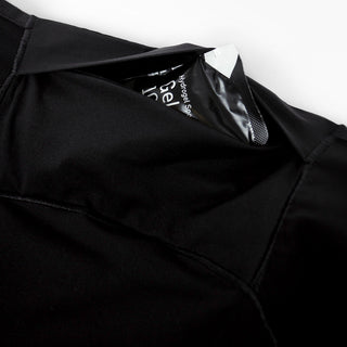 detail view of the secured back pocket on the ciele athletics race ready and performance driven 3.5 inches tights short for womens named CRGTight in shadowsphinx color