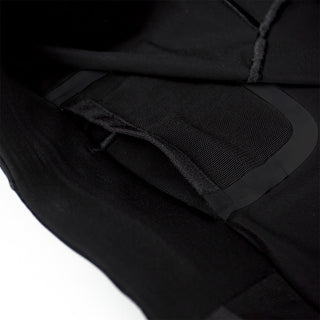 detail view of the inside key pocket on the ciele athletics race ready and performance driven 3.5 inches tights short for womens named CRGTight in shadowsphinx color