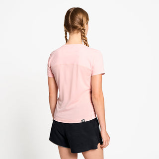 back view of ciele athletics DLYTShirt lightweight and performance driven T-Shirt in peachskin on a model
