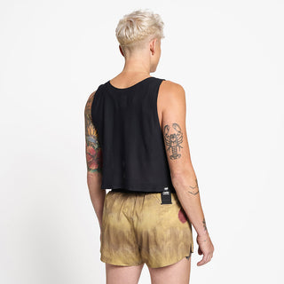 back view of the ciele athletics lightweight, race ready and performance driven Singlet for womens named RDCRPSinglet in shadowsphinx color, on a model