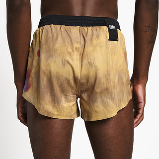 close back view of the ciele athletics lightweight, race ready and performance driven short named RDShort in sphinx color, on a model