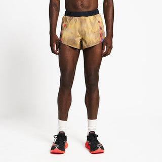 front view of the ciele athletics lightweight, race ready and performance driven short named RDShort in sphinx color, on a model