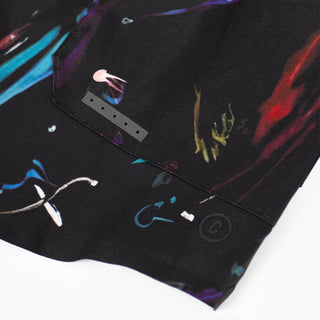 close view of the self draining pocket holes of the ciele athletics ATShort 5 inch with liner short from the summer nights limited edition capsule, on a model