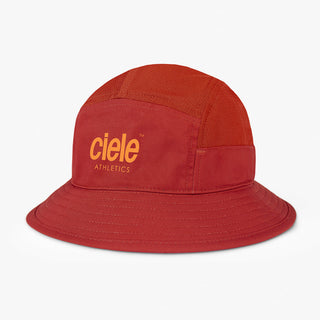 front view of ciele athletics GOBucket Comp Athletics unisex running bucket hat in clay color