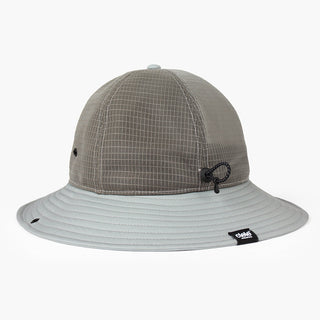 back view of the ciele athletics TRLBucket unisex running bucket hat in neutral grey color