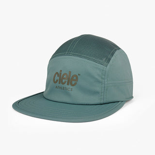 front view of ciele athletics GOCap unisex running hat in silver pine color