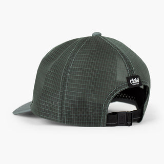 back view of the ciele athletics TRLCap unisex running hat with a curved brim in silver pine color